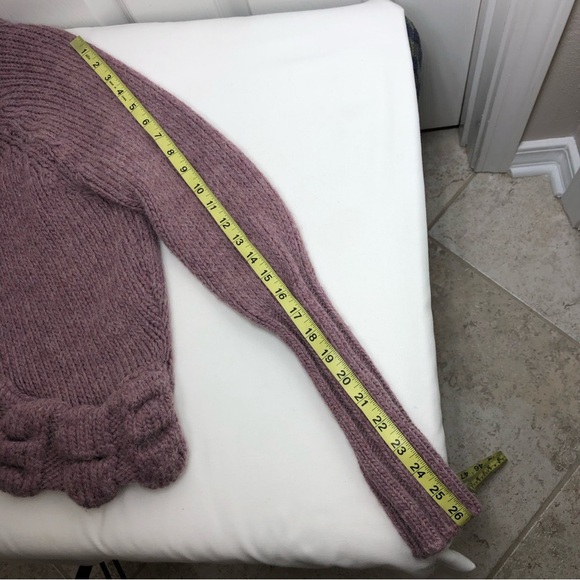 LINK DONNA Alpaca Wool Blend Made Italy Maroon Knit Cardigan M Check Measurement - Picture 14 of 16
